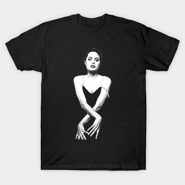 Young Angelina Jolie T-Shirt by Lowchoose